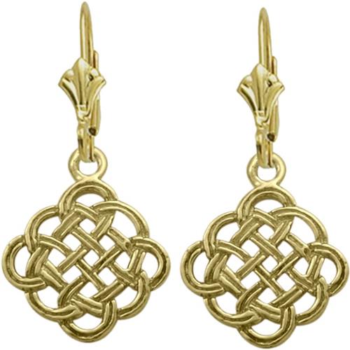 Celtic Knot 10 Karat Yellow Gold Earrings