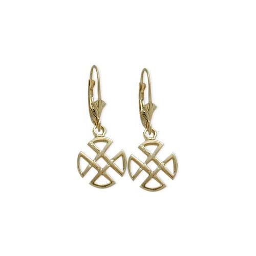 10 Karat Yellow Gold Four Trinity Celtic Earrings