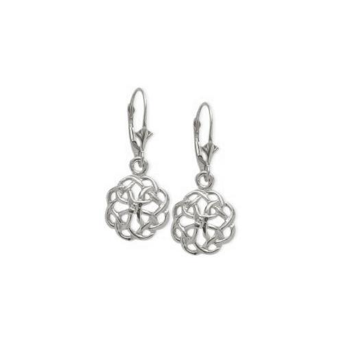 10 Karat White Gold Celtic Knot Earrings