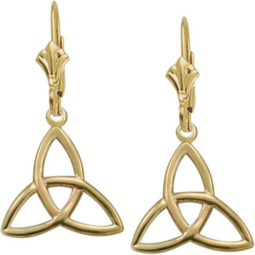 10 Karat Yellow Gold Trinity Knot Celtic Earrings