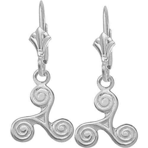 Genuine Sterling Silver Triskele Celtic Earrings