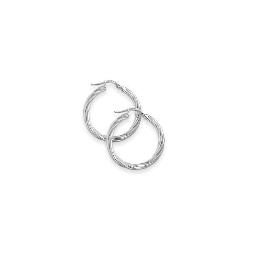1 Inch Sterling Silver Twist Hoop Earrings