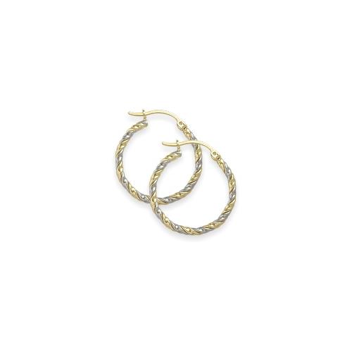 Two-Toned 1 Inch Gold Hoop Earrings