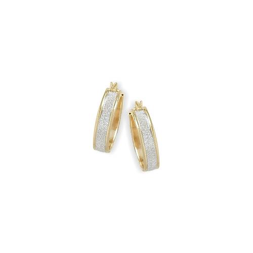 High Polish Two-Toned 7/8 Inch Gold Hoop Earrings