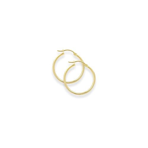 1 3/8 Inch Yellow Gold Hoop Earrings