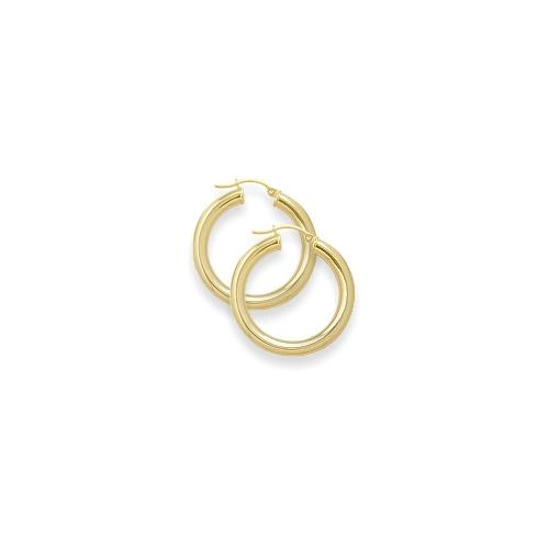 1 Inch Traditional Yellow Thick Gold Hoop Earrings