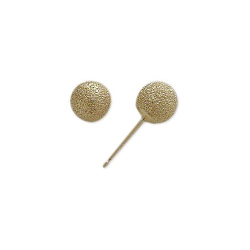 Image 1 of 1.. 14 Karat Yellow Gold Sandblast 7mm Ball Style Earrings