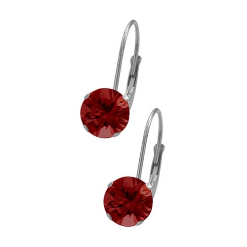 6mm SWAROVSKI Elements Leverback Red Crystal Earrings