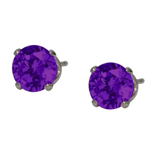 6mm SWAROVSKI Elements Purple Crystal Stud Earrings