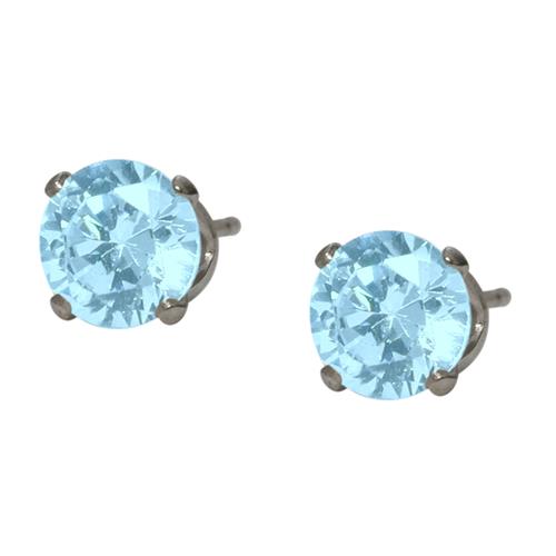 6mm SWAROVSKI Elements Light Blue Crystal Stud Earrings