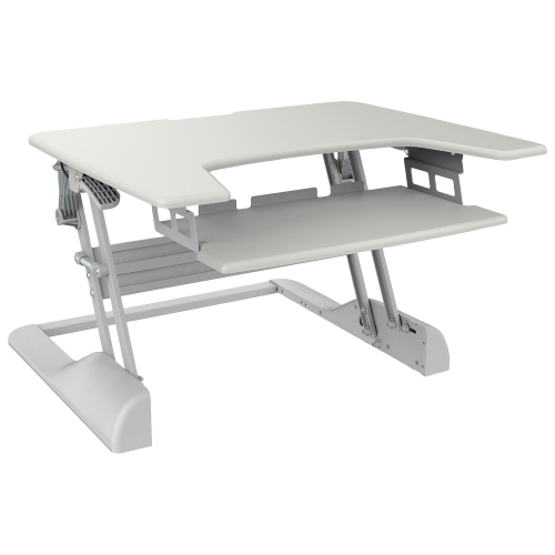 Contemporary Sit-Stand Desktop Workstation Stand - White