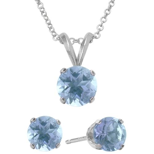 Elite Jewels 18 " Silver 2.7 carat Necklace and Earrings Set