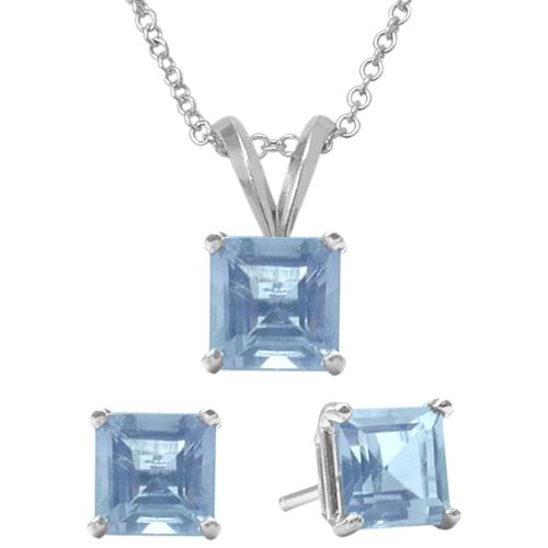 Elite Jewels 18 " Silver 1.8 carat Necklace and Earrings Set