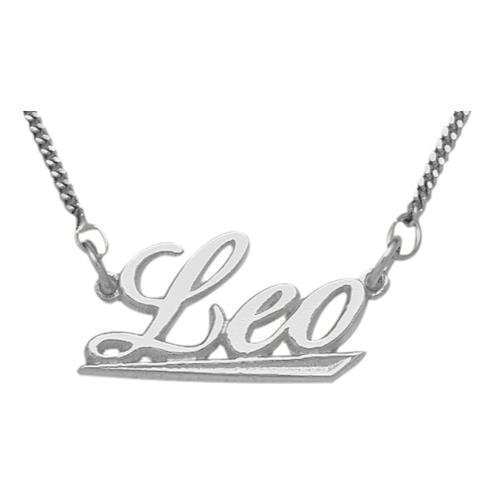 Elite Jewels Silver Leo Script Zodiac Pendant July 24 - Aug 23 with 18" chain