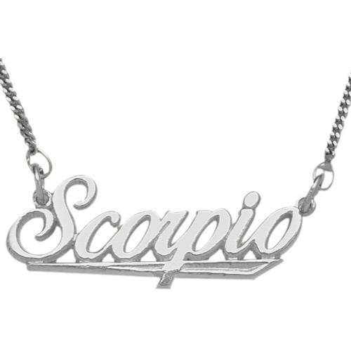 Elite Jewels Silver Scorpio Script Zodiac Pendant Oct 24 - Nov 22 with 18" chain