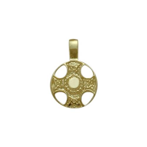Elite Jewels 10 Karat Yellow Gold Celtic Shield Pendant with 18" chain
