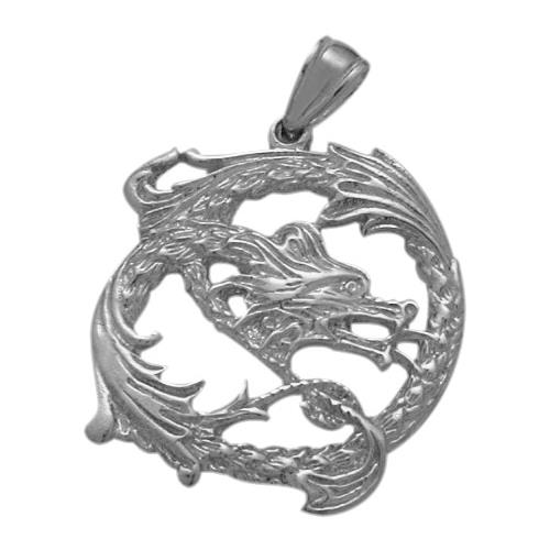 Elite Jewels Silver Celtic Dragon Pendant with 18" chain