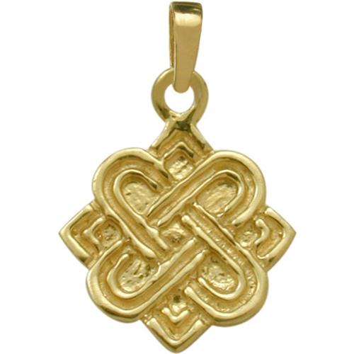 Elite Jewels 10 Karat Yellow Gold Four Point Knot Celtic Pendant with 18" chain