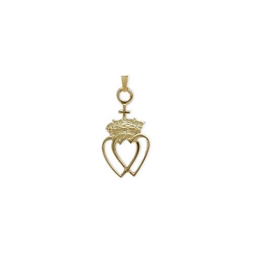 Elite Jewels 10 Karat Yellow Gold Celtic Crowned Heart Pendant with 18" chain