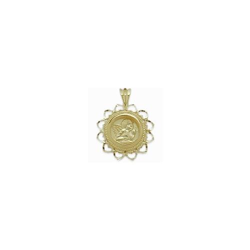 Elite Jewels 10 Karat Yellow Gold Guardian Angel Charm Pendant with 18" chain