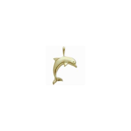 Elite Jewels 10 Karat Yellow Gold Dolphin Charm Pendant with 18" chain