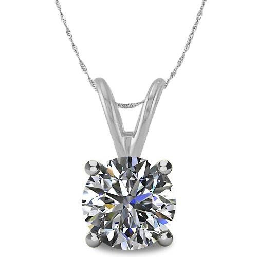 Image 1 of 1.. Elite Jewels 0.35tcw. 14K White Gold Round Brilliant Cut Certified Diamond Pendant with 18 Inch chain