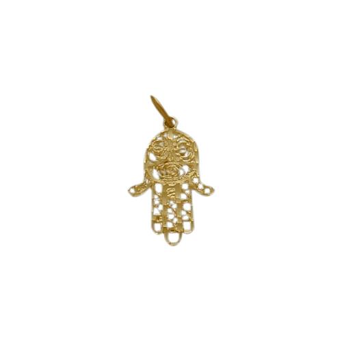 Image 1 of 1.. Elite Jewels 10 Karat Yellow Gold Hamsa Jewish Pendant with 18" chain