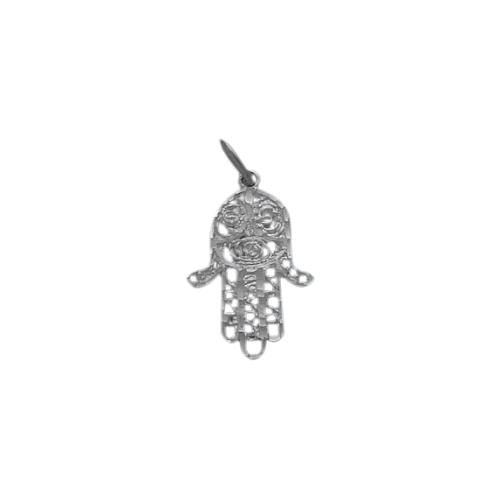 Elite Jewels Silver Hamsa Jewish Pendant with 18" chain