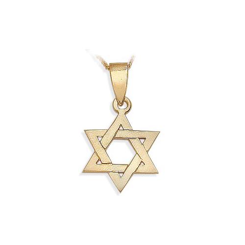 Elite Jewels 14 Karat Religious Yellow Gold High Polish Star of David Jewish Pendant with 18" Chain