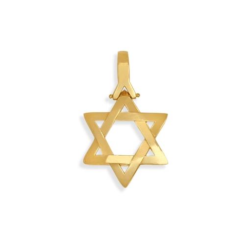 Elite Jewels 14 Karat Religious High Polish Yellow Gold Star of David Jewish Pendant with 18" Chain