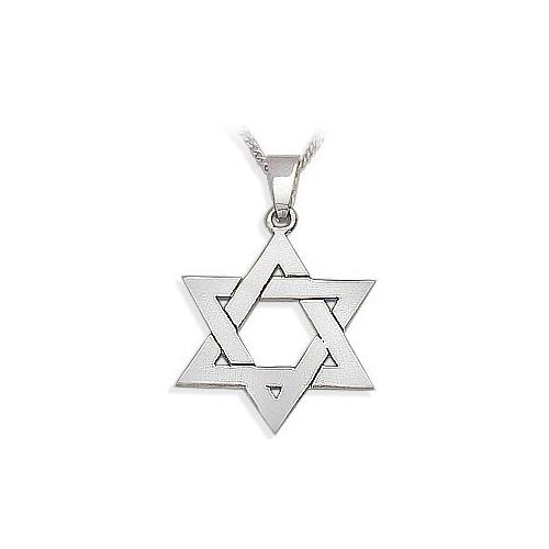 Elite Jewels Silver High Polish Religious Large Star of David Jewish Pendant with Chain - 18
