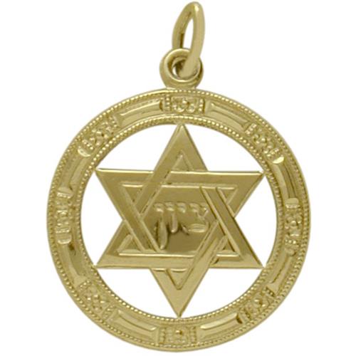 Elite Jewels 14 Karat Yellow Gold Star of David Pendant with 18 Inch Chain