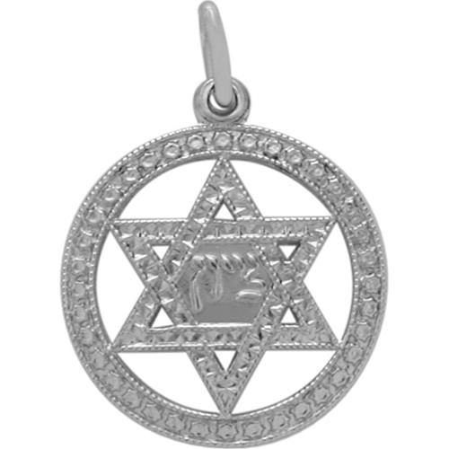 Elite Jewels Silver Star of David Pendant with chain - 18