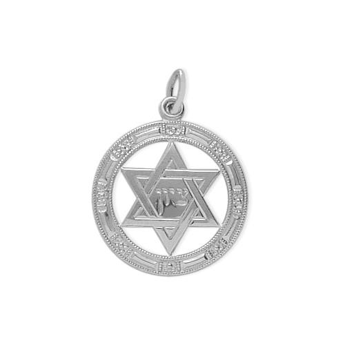 Elite Jewels Silver Detailed Star of David Pendant with chain - 18