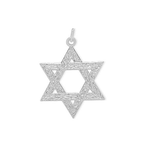 Elite Jewels Silver Small Detailed Star of David Pendant with chain - 18