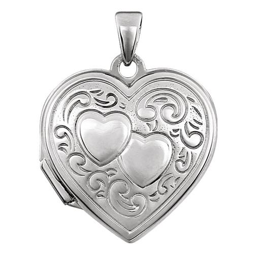Elite Jewels Silver Heart Locket with 18 inch chain