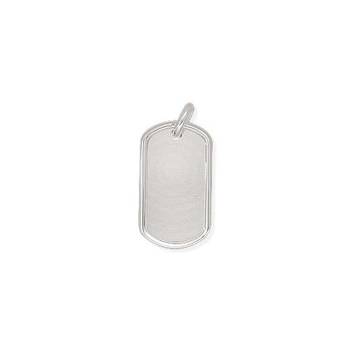 Sterling Silver Dog Tag Pendant with Chain - 24