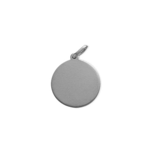 Elite Jewels Silver High Polish Round Dog Tag with 24" chain