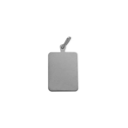 Elite Jewels Silver Rectangular Dog Tag with 24" chain