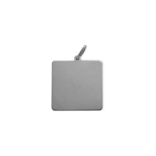 Elite Jewels Silver High Polish Square Dog Tag with 24" chain