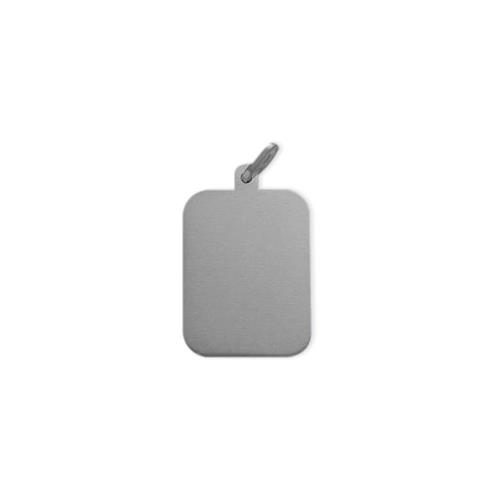Rectangle Elite Jewels Silver Dog Tag with 24" chain