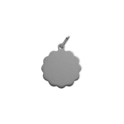 Elite Jewels 10 Karat White Gold High Polish Floral Dog Tag with 20" chain