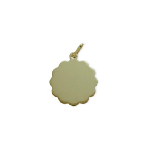 Elite Jewels 10 Karat Yellow Gold High Polish Floral Dog Tag with 20" chain