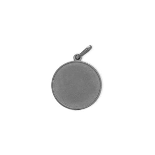 Image 1 of 1.. Elite Jewels 14 Karat White Gold Satin Finish Round Dog Tag with 20" chain