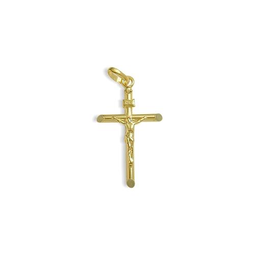 Small Elite Jewels 14 Karat Yellow Gold Religious Crucifix with 18" Chain