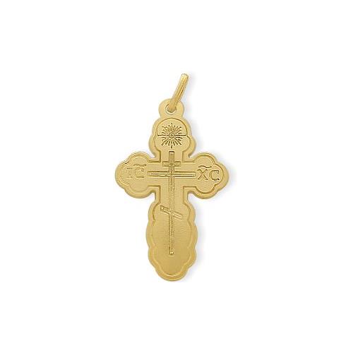 Elite Jewels 14 Karat Yellow Gold Orthodox Religious Cross with 18 Inch Chain