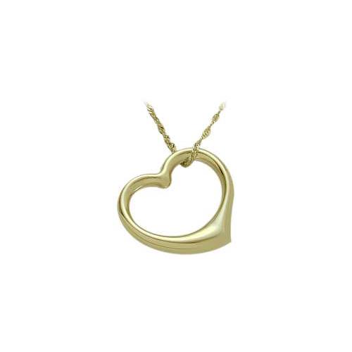 Elite Jewels 10K Yellow Gold Thick Floating Heart Pendant with chain