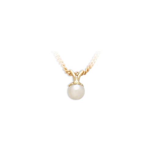 4mm Freshwater Pearl Elite Jewels 14K Stud Pendant with 18" Necklace