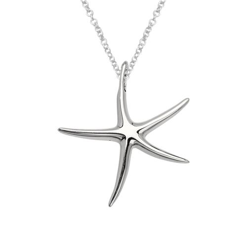 Elite Jewels Sterling Silver Starfish Pendant with 18" Chain
