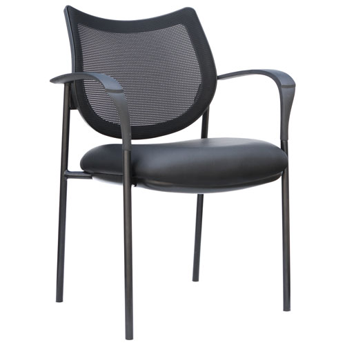 TygerClaw Ergonomic Mid-Back Fabric Guest Chair - Black